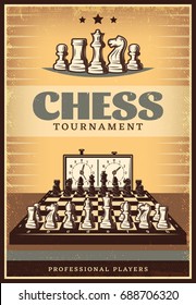 Vintage Chess Competition Poster