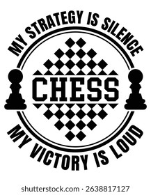 Vintage Chess Design – King and Queen Strategy Graphic for Apparel