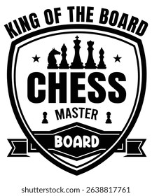 Vintage Chess Design – King and Queen Strategy Graphic for Apparel