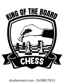 Vintage Chess Design – King and Queen Strategy Graphic for Apparel
