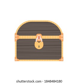 Vintage chest. Old chest in a flat style. Vector.