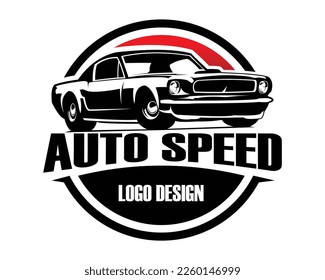 Vintage Chevrolet muscle car vector design. isolated white background view from side. Best for logo, badge, emblem, icon, sticker design.