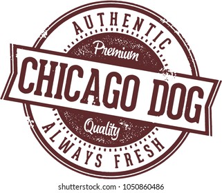 Vintage Chicago Hot Dog Menu Sign