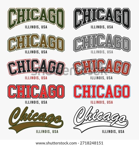 Vintage CHICAGO Typography Set – Retro American Lettering Collection