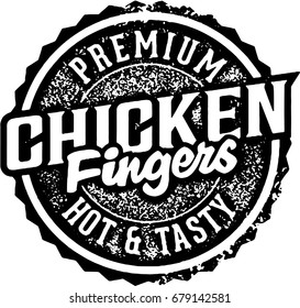 Vintage Chicken Fingers Menu Stamp