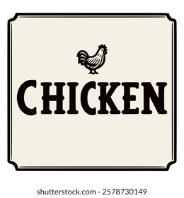 vintage chicken label retro emblem badge sticker animal vector illustration template design