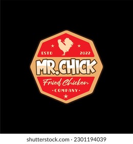 Vintage Chicken Restaurant Fried Chicken Label logo design