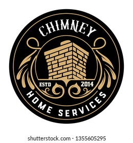 Vintage Chimney Logo. Vector Layered