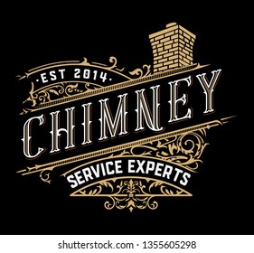 Vintage Chimney logo. Vector layered