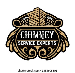 Vintage Chimney logo. Vector layered