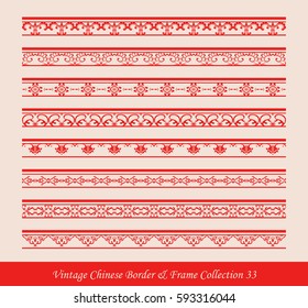 Vintage Chinese Border Frame Vector Collection