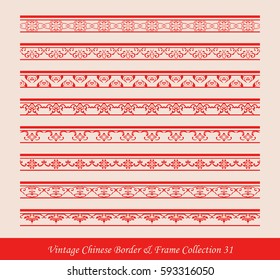 Vintage Chinese Border Frame Vector Collection
