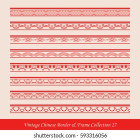 Vintage Chinese Border Frame Vector Collection