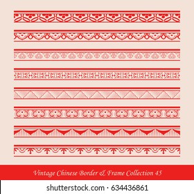 Vintage Chinese Border Frame Vector Collection