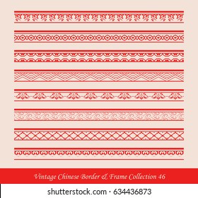 Vintage Chinese Border Frame Vector Collection