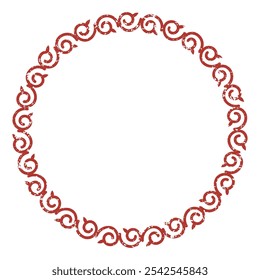 Vintage Chinese circular frame, grunge