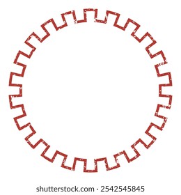 Vintage Chinese circular frame, grunge