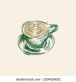 vintage choco love coffee vector