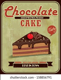 Vintage chocolate cake poster design