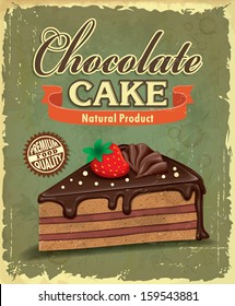 Vintage chocolate cake poster design