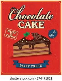 Vintage chocolate cake poster design