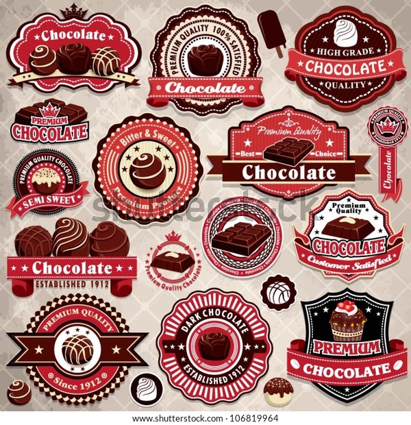 Vintage chocolate label set\
template