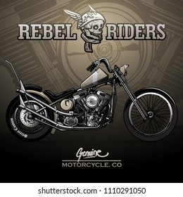 Vintage Chopper Motorcycle Poster