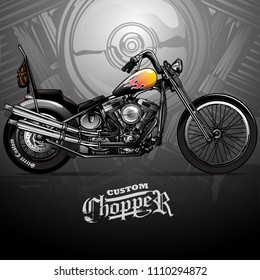 Vintage Chopper Motorcycle Poster