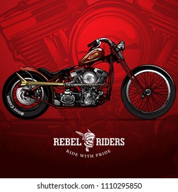 Vintage Chopper Motorcycle Poster