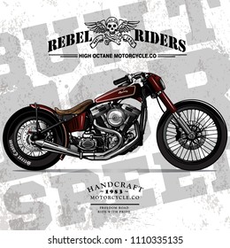 Vintage Chopper Motorcycle Poster