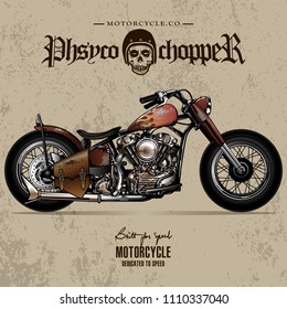 Vintage Chopper Motorcycle Poster