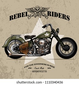 Vintage Chopper Motorcycle Poster