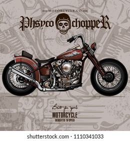 Vintage Chopper Motorcycle Poster