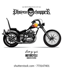 Vintage Chopper Motorcycle Poster