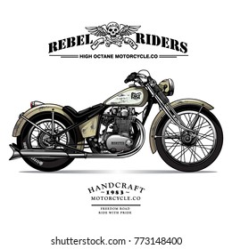 Vintage Chopper Motorcycle Poster