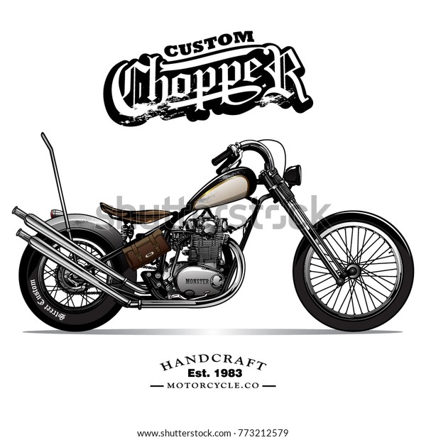 ビンテージチョッパーバイクポスター のベクター画像素材 ロイヤリティフリー