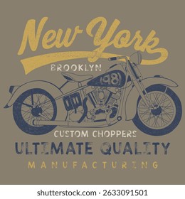 Vintage Chopper Motorcycle Vector Illustration