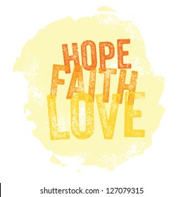 Vintage Christian design Ã¢Â?Â? Hope, Faith, Love