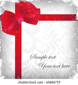 Vintage Christmas background with ribbon