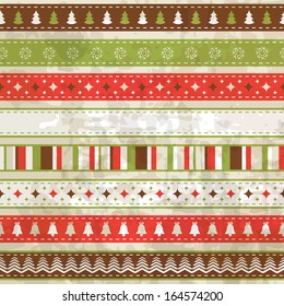 vintage Christmas background (seamless pattern and seamless ribbon are in the palettes)