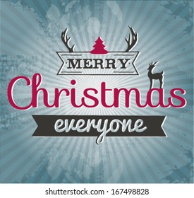 Vintage Christmas Background With Typography 