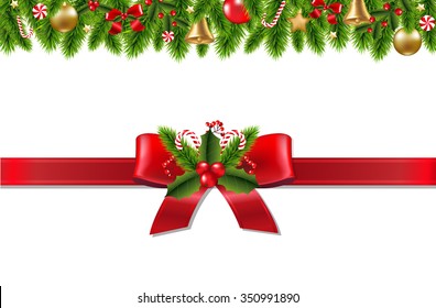 Vintage Christmas Border With Gradient Mesh  Vector Illustration