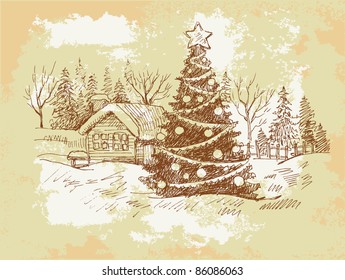 Vintage Christmas Card .