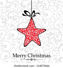 Vintage Christmas Card. Beautiful Christmas Star. Vector Illustration