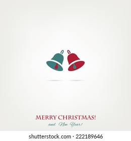 Vintage christmas card with bells