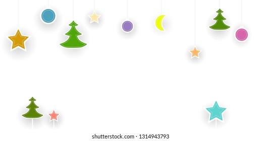 Vintage Christmas card with decoration, isolated. Vector eps 10