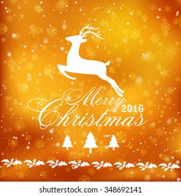 Vintage Christmas card with deer  / Christmas background with deer / Christmas greeting card Celebration background with deer 
