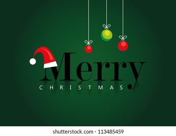 Vintage christmas card, Merry christmas lettering