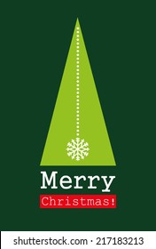 Vintage christmas card, Merry Christmas lettering