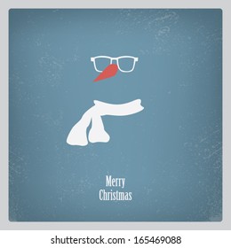 Vintage Christmas card with retro hipster design and minimalist style. Eps10 vector illustration